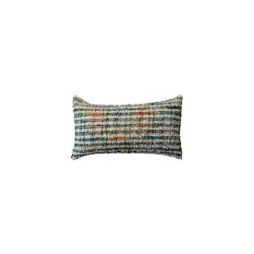 EcoVibe Apparel Rainbow Stripes Boucle Lumbar Pillow