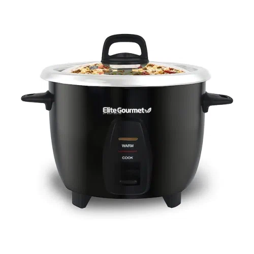 Elite Gourmet 10-Cup Rice Cooker with Stainless Steel Cooking Pot 