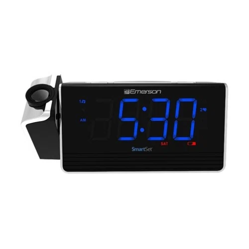 Emerson SmartSet Projection Alarm Clock Radio with USB Charging Port