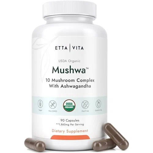 Etta Vita USDA Organic Mushroom Complex With 10 Mushrooms & Ashwagandha