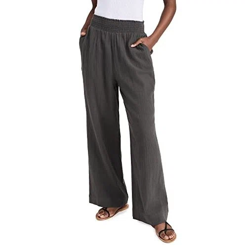 Faherty Women's Dream Cotton Gauze Wide Leg Pants