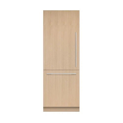 Fisher & Paykel 30in. 12.1 cu.ft. Bottom-Freezer Built-In Column Refrigerator with Stainless Interior and Internal Ice and Water
