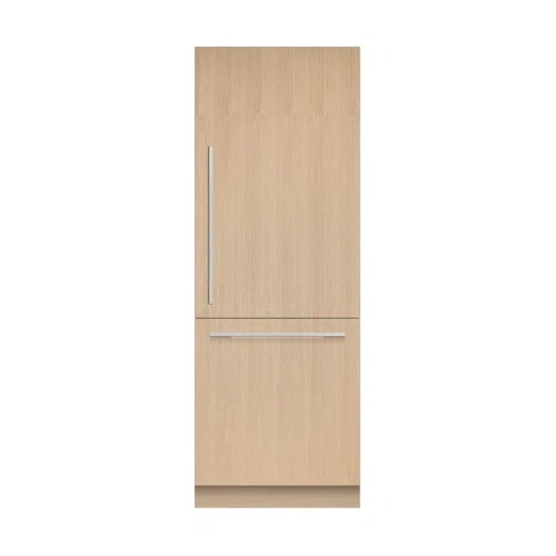 Fisher & Paykel 30in. 12.1 cu.ft. Bottom-Freezer Built-In Column Refrigerator with White Interior and Internal Ice and Water