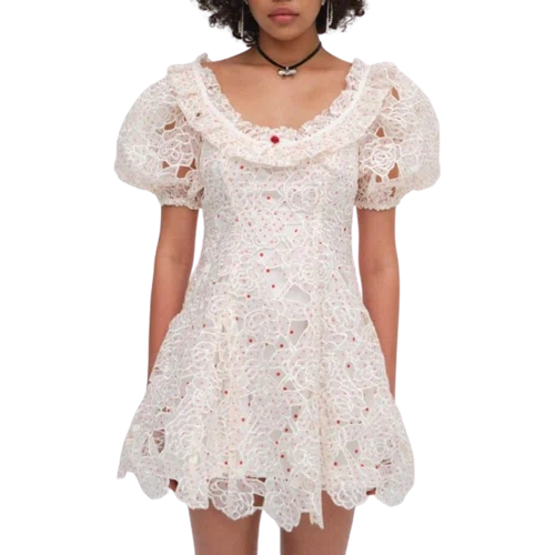 For Love & Lemons Aphrodite Embroidered Mini Dress