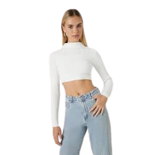 Forever 21 Sweater-Knit Mock Neck Crop Top