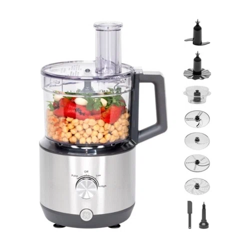 GE 12-Cup Food Processor with Accessories