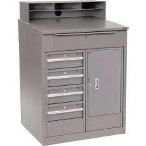 Global Industrial Cabinet Shop Desk w/ Riser & 5 Drawers