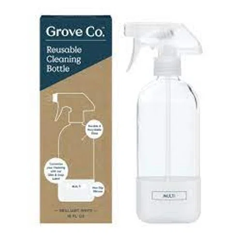 Grove Reusable Glass Cleaning Spray Bottle - With Silicone Sleeve