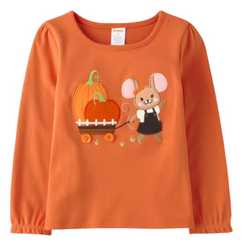 Gymboree Girls Embroidered Mouse Top