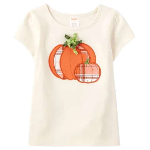 Gymboree Girls Embroidered Pumpkin Top