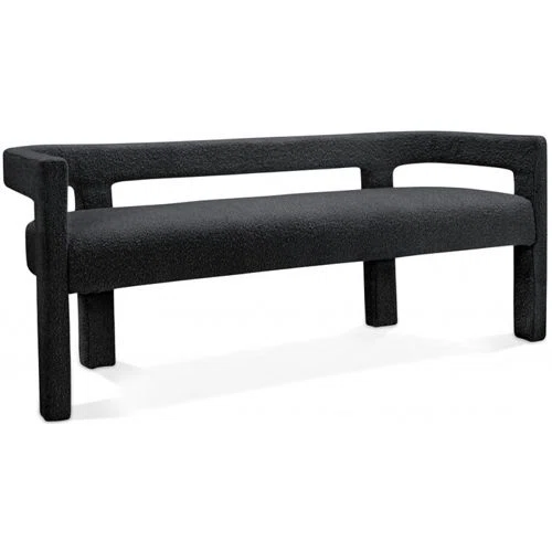 Hollywood Glam Furniture Stature Boucle Bench