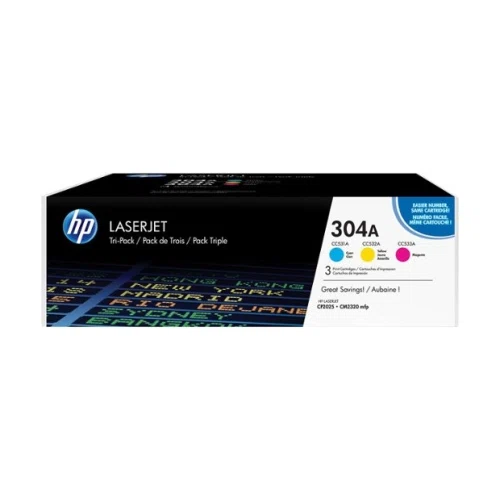 HP 304A 3-Pack High-Yield Toner Cartridges