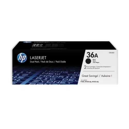 HP 36A 2-pack Black Original LaserJet Toner Cartridges