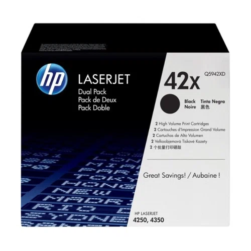 HP 42X XL 2-Pack High-Yield - Black Toner Cartridges