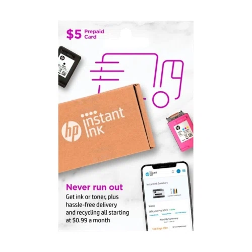HP Instant Ink $5 Prepaid Card