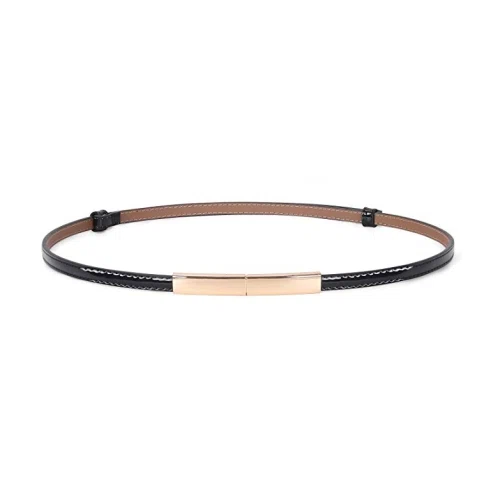JASGOOD Women Skinny Patent Leather Belt