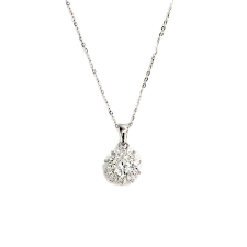 Jescojes Brilliant Sunflower Moissanite Pendant Necklace