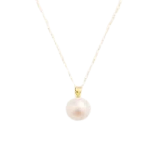 Jescojes Shining Gold Pearl Pendant Necklace