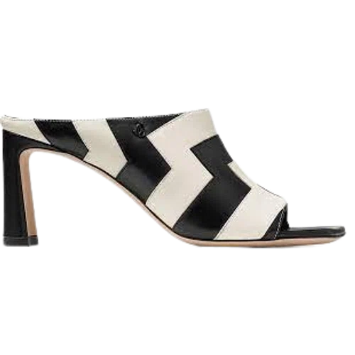 Jimmy Choo Kinley 75 Black and Latte Avenue Nappa Leather Sandals