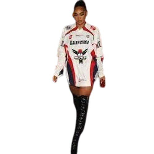 Jurllyshe Contrast Color Splicing Letter Print Trendy T-shirt Dress