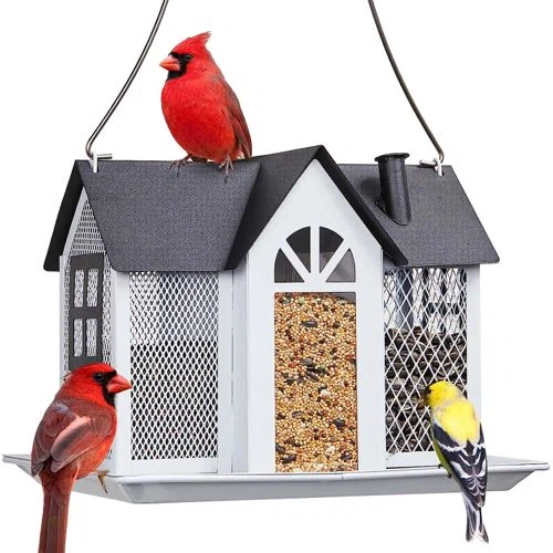 Kingsyard Bird House Feeder with Triple Feeders