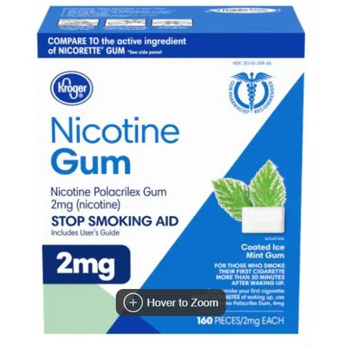 Kroger Coated Ice Mint Nicotine Gum