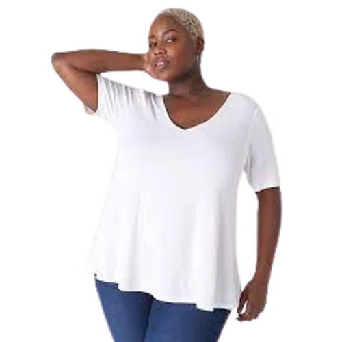 Lane Bryant Modern Swing Perfect Sleeve Ruched-Shoulder Tee