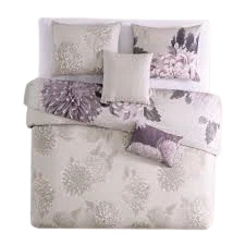 Latest Bedding Bebejan Bloom Purple 5 Piece Reversible Comforter Set