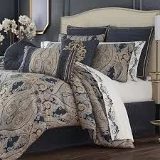 Latest Bedding Luciana Indigo 4-Piece Comforter Set By J Queen