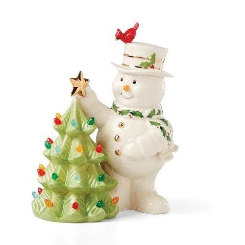 Lenox Happy Holly Days Snowman Lit Figurine