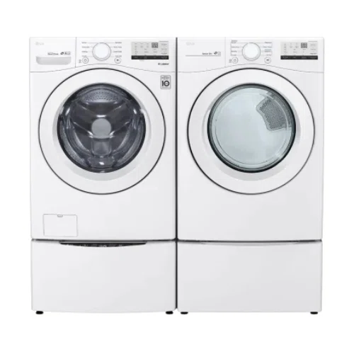 LG LGWADREW01 Side-by-Side on SideKick Pedestals Washer & Dryer Set with Front Load Washer and Electric Dryer in White