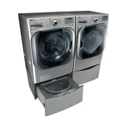 LG LGWADREW81013 Side-by-Side on SideKick Pedestals Washer & Dryer Set with Front Load Washer and Electric Dryer in Graphite Steel