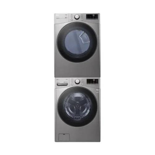 LG LGWADRGV36004 Stacked Washer & Dryer Set with Front Load Washer and Gas Dryer in Graphite Steel
