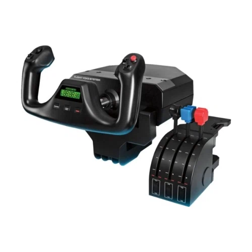 Logitech flight yoke system professional simulation yoke and throttle quadrant