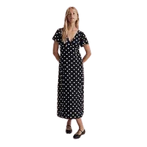 Madewell V-Neck Flutter-Sleeve Midi Dress