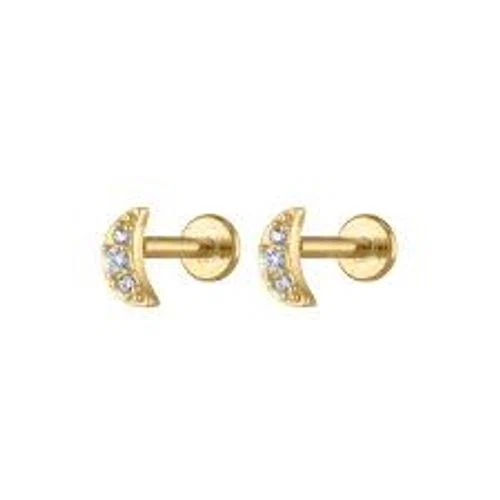 Maison Miru Pave Moon Nap Earrings