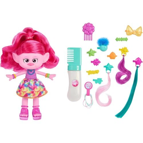 Mattel Dreamworks Trolls Band Together Hair-Tastic Queen Poppy Fashion Doll & 15+ Hairstyling Accessories