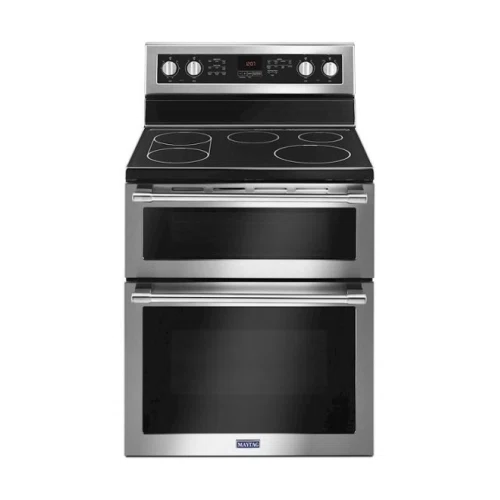 Maytag 6.7 Cu. Ft. Self-Cleaning Freestanding Fingerprint Resistant Double Oven Electric Convection Range