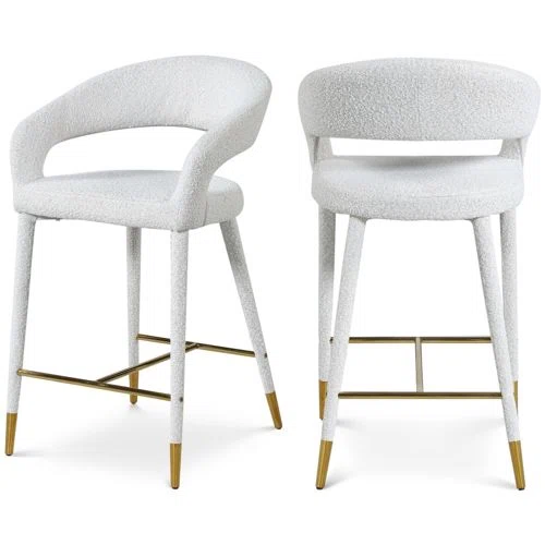 Meridian Furniture Destiny Boucle Fabric Stool