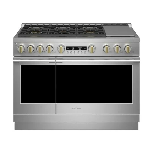 Monogram 8.25 Cu. Ft. Freestanding Double Oven Dual Fuel Convection Range with Self-Clean, Built-In Wi-fi, and 6 Burners