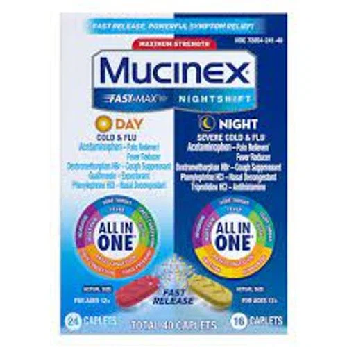 Mucinex Maximum Strength Fast-Max Day Time Cold & Flu and Night Time Cold & Flu