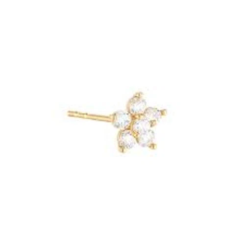 Musemond Dazzle Flower Stud Earring- 14K Gold