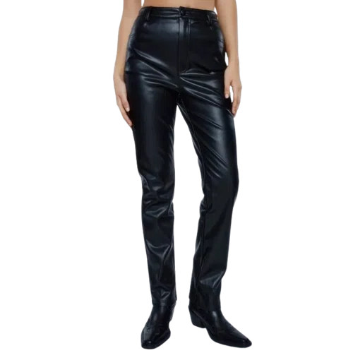 Nasty Gal Faux Leather Slim Fit Straight Leg Pants