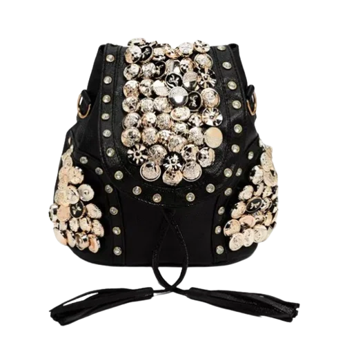 Nasty Gal WANT Embellished Button Backpack