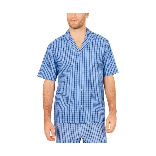 Nautica Men Short Sleeve Button Down Pajama Top