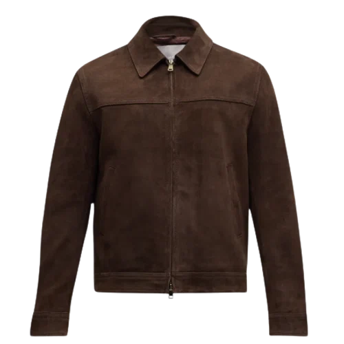 Neiman Marcus Men's Suede Full-Zip Jacket