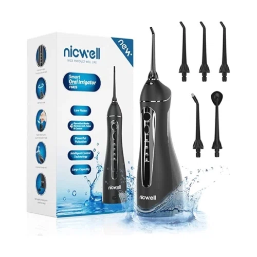 nicwell Water Dental Flosser Cordless Rechargeable and Portable Black
