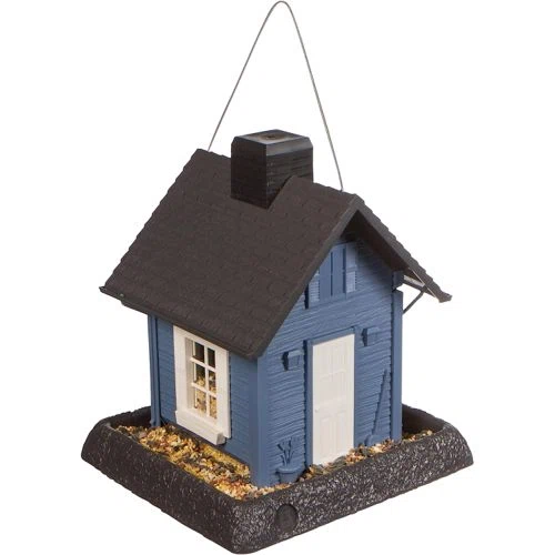 North States Village Collection Blue Cottage Birdfeeder