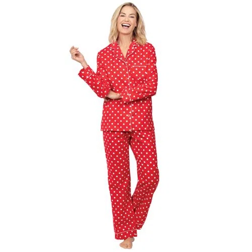 Pajamagram Polka-Dot Boyfriend Flannel Pajamas