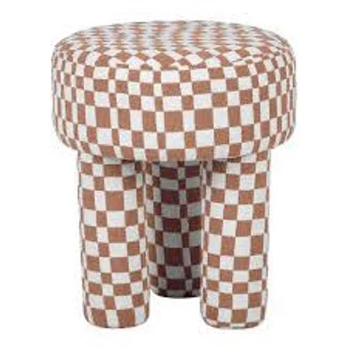 Paynes Gray TOV Claire Checkered Boucle Stool